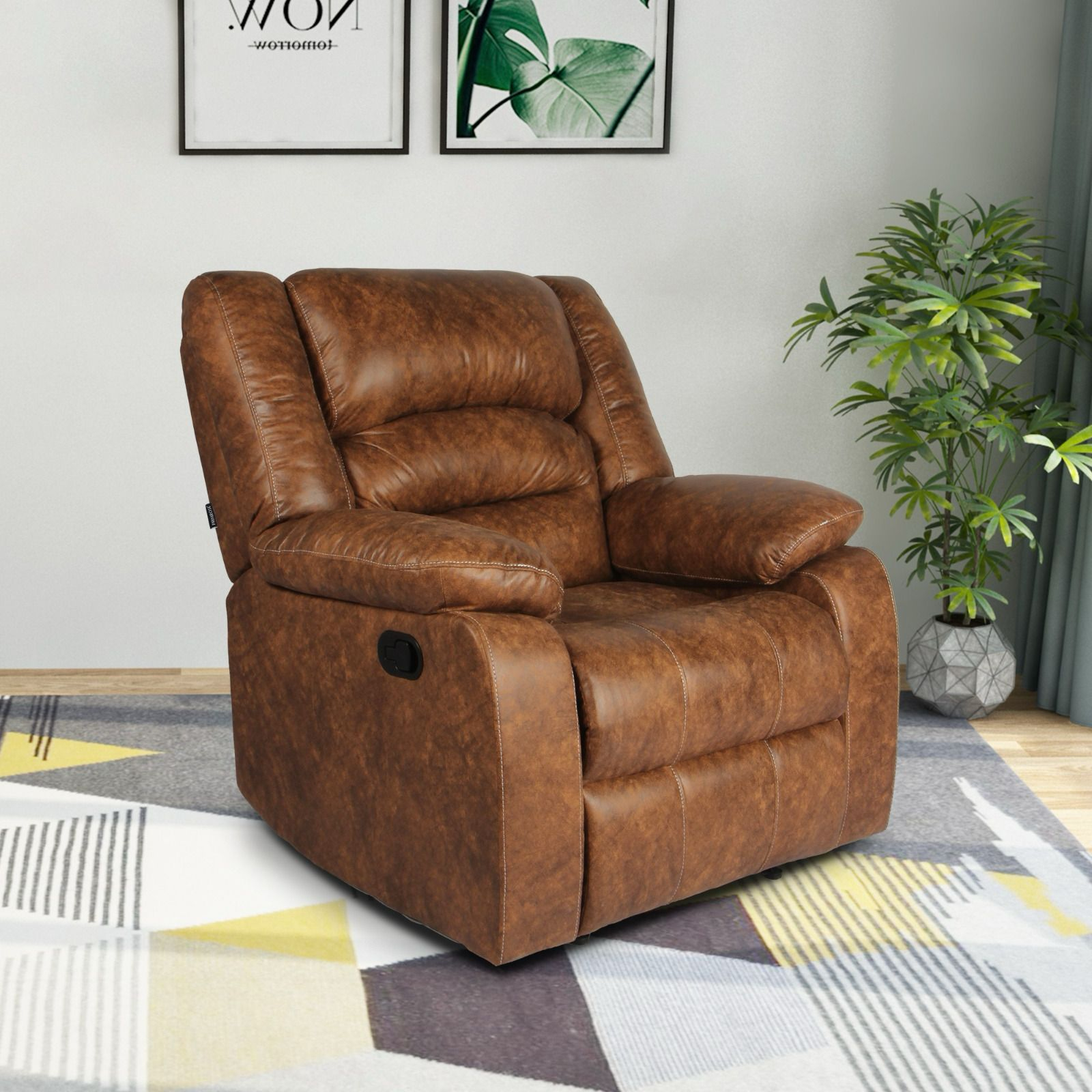 Primrose Tampa 1 Seater Living Room Sofa Set - Tan